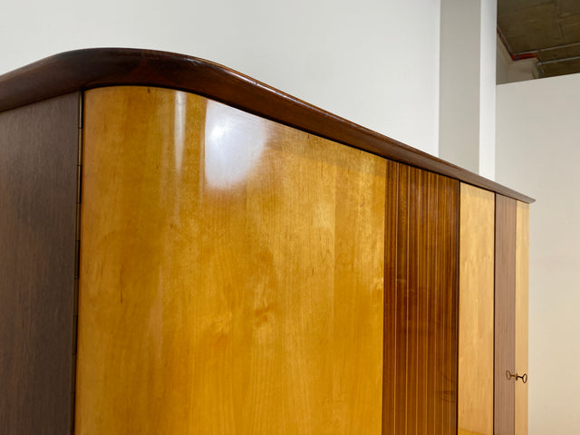 WMK # Formschöner und gut aufgeteilter 60er Jahre Kleiderschrank Modell Dominia von VEB Heidenau # Schrank Schlafzimmerschrank Wardrobe Wäscheschrank DDR Rockabilly Vintage 50er 60er Retro Mid-Century