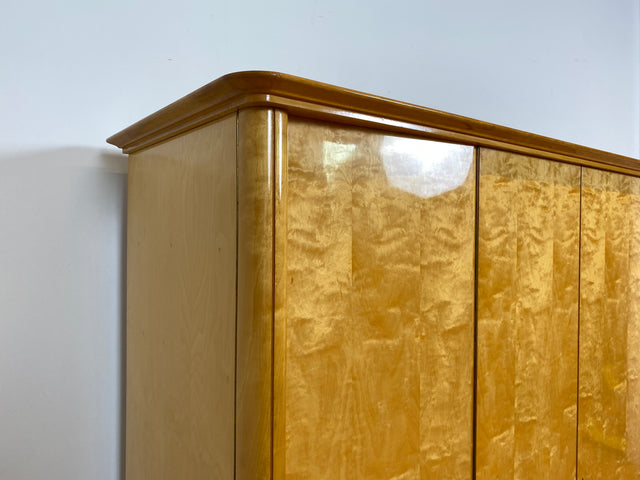 WMK I Hochwertiger heller 60er Jahre Kleiderschrank aus vollem Holz mit perfekter Aufteilung I Schrank Schlafzimmerschrank Wardrobe Wäscheschrank Vintage Mid-Century 50er Berlin Bielefeld Regensburg