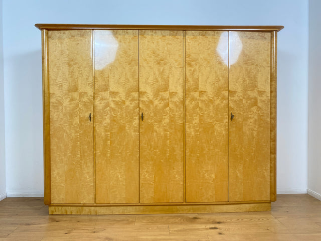 WMK I Hochwertiger heller 60er Jahre Kleiderschrank aus vollem Holz mit perfekter Aufteilung I Schrank Schlafzimmerschrank Wardrobe Wäscheschrank Vintage Mid-Century 50er Berlin Bielefeld Regensburg
