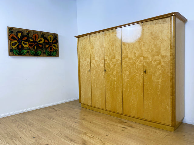 WMK I Hochwertiger heller 60er Jahre Kleiderschrank aus vollem Holz mit perfekter Aufteilung I Schrank Schlafzimmerschrank Wardrobe Wäscheschrank Vintage Mid-Century 50er Berlin Bielefeld Regensburg