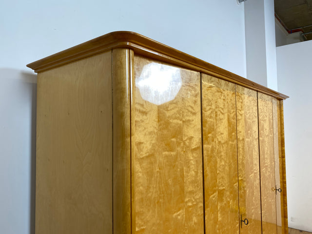 WMK I Hochwertiger heller 60er Jahre Kleiderschrank aus vollem Holz mit perfekter Aufteilung I Schrank Schlafzimmerschrank Wardrobe Wäscheschrank Vintage Mid-Century 50er Berlin Bielefeld Regensburg