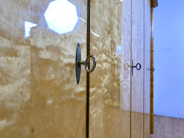WMK I Hochwertiger heller 60er Jahre Kleiderschrank aus vollem Holz mit perfekter Aufteilung I Schrank Schlafzimmerschrank Wardrobe Wäscheschrank Vintage Mid-Century 50er Berlin Bielefeld Regensburg