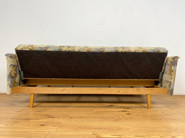 WMK I Stilvolles 60er Jahre Schlafsofa von VEB Hellerau mit freundlichem späterem Bezug und passenden Kissen I Sofa Couch Schlafcouch Klappcouch Daybed Sitzgarnitur Mid-Century Vintage Berlin Hof Ulm