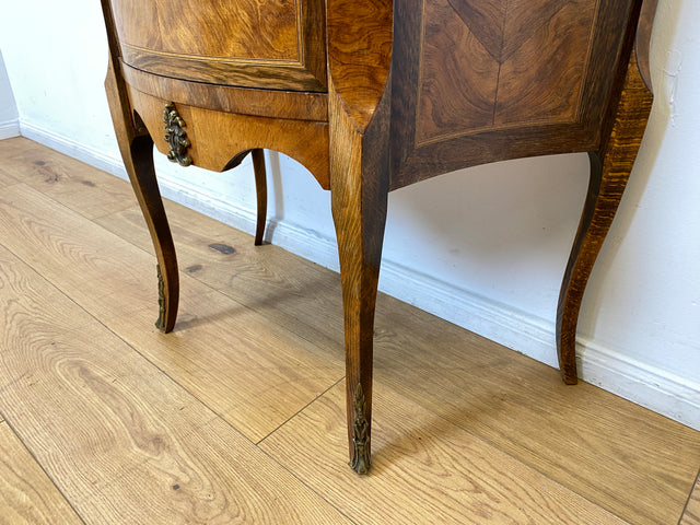 WMK I Feine 60er Jahre Stilmöbel Kommode mit sehr schöner Marmor Auflage, Schubladen und edlen Messingbeschlägen I Schrank Flur Beistelltisch Nachtisch Rokoko Barock Vintage Berlin Regensburg München