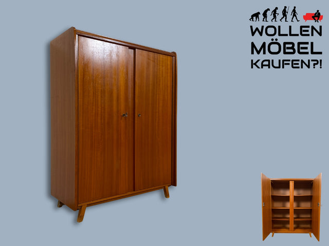 WMK I Formschöner 60er Jahre Wäscheschrank mit zeittypischen konischen Füßen I Schrank Highboard Kommode Sideboard Schuhschrank Schuhkommode Flurkommode Mid-Century Vintage 50er Berlin Leipzig Bremen