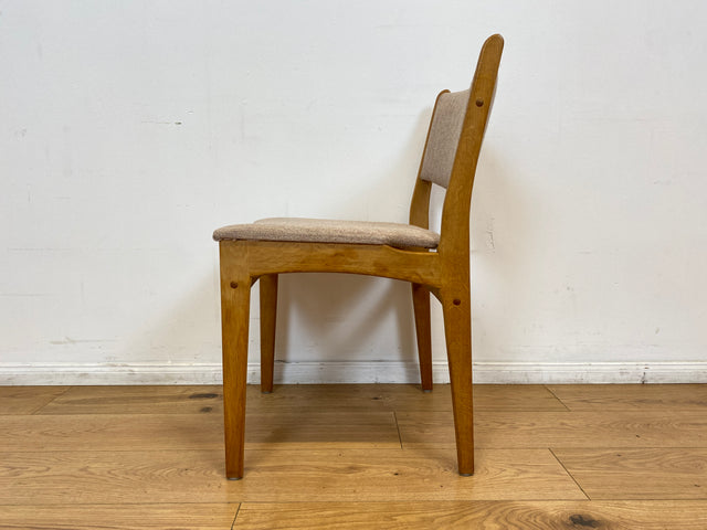 WMK I 6er Set skandinavischer Designerstühle von Johannes Andersen aus Eiche mit beigem Originalbezug