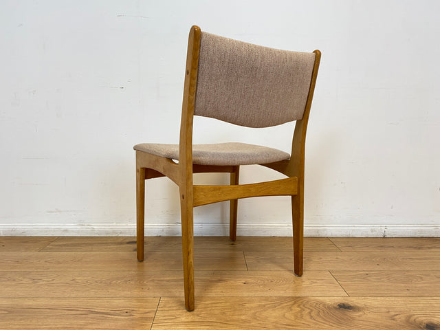 WMK I 6er Set skandinavischer Designerstühle von Johannes Andersen aus Eiche mit beigem Originalbezug