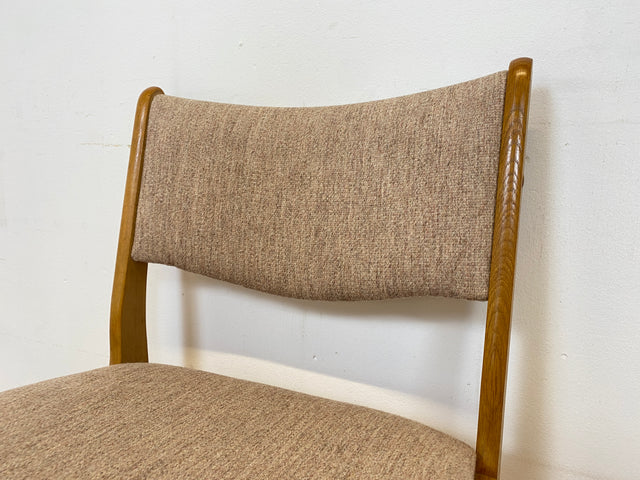 WMK I 6er Set skandinavischer Designerstühle von Johannes Andersen aus Eiche mit beigem Originalbezug