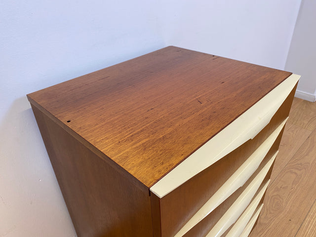 WMK # Very nice and well-preserved 70s chest of drawers with drawers and elegant original handles # Cupboard Chest of drawers Laundry chest Sideboard Cabinet Bedside table Vintage Mid-Century Retro