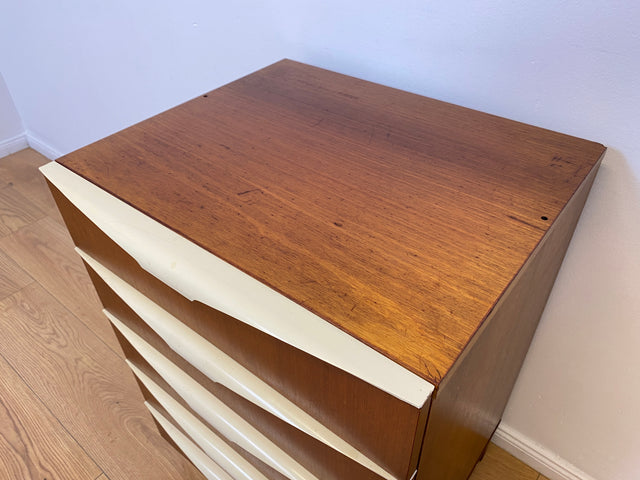 WMK # Very nice and well-preserved 70s chest of drawers with drawers and elegant original handles # Cupboard Chest of drawers Laundry chest Sideboard Cabinet Bedside table Vintage Mid-Century Retro