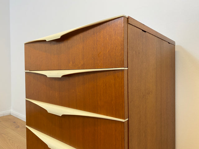 WMK # Very nice and well-preserved 70s chest of drawers with drawers and elegant original handles # Cupboard Chest of drawers Laundry chest Sideboard Cabinet Bedside table Vintage Mid-Century Retro
