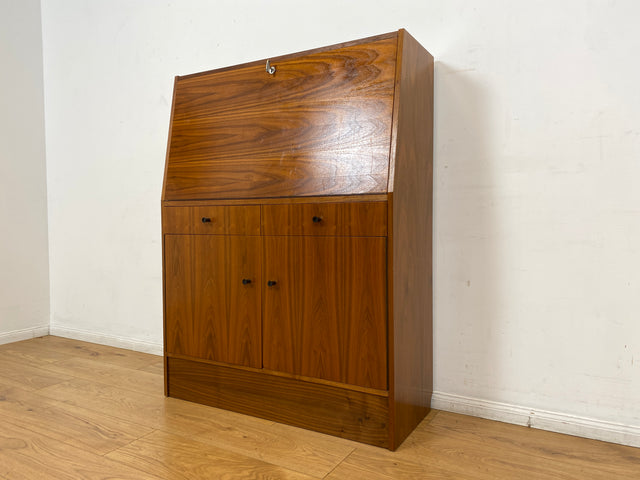 WMK I Stilvoller 70er Jahre Sekretär mit stabiler Schreibklappe und toller Maserung I Schreibschrank Desk Schreibkommode Schreibtisch Kommode Schrank Vintage Retro Mid-Century Berlin Dresden Hessen
