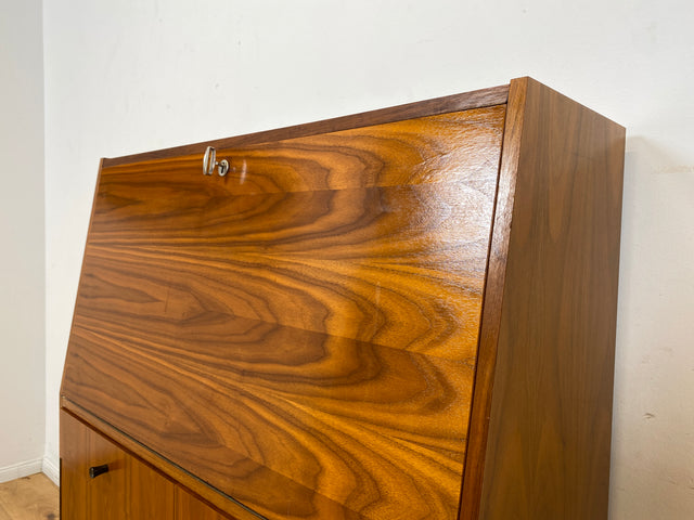 WMK I Stilvoller 70er Jahre Sekretär mit stabiler Schreibklappe und toller Maserung I Schreibschrank Desk Schreibkommode Schreibtisch Kommode Schrank Vintage Retro Mid-Century Berlin Dresden Hessen