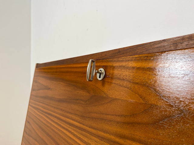 WMK I Stilvoller 70er Jahre Sekretär mit stabiler Schreibklappe und toller Maserung I Schreibschrank Desk Schreibkommode Schreibtisch Kommode Schrank Vintage Retro Mid-Century Berlin Dresden Hessen