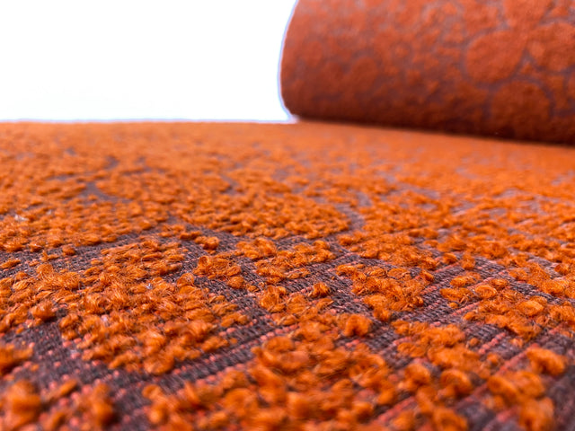 WMK I Kultiges 70er Jahre Space Age Modular Sofa aus 2 Sessel mit grandiosem orangem Originalbezug & Staufächern