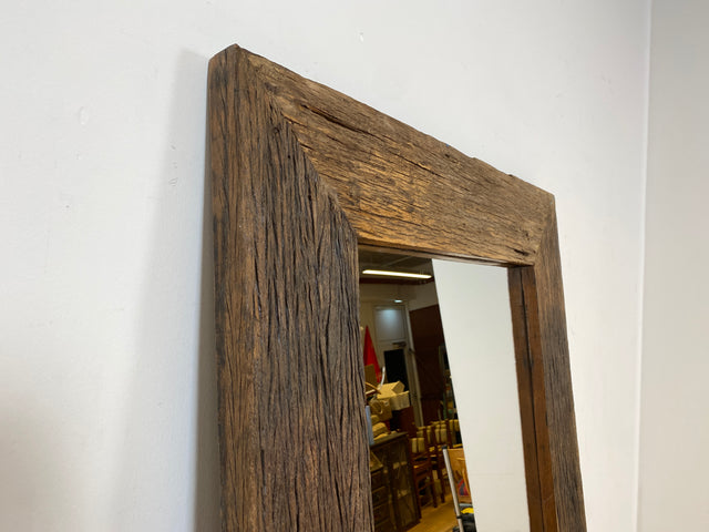 Boatwood by WMK I Einzigartiger 95x195cm großer Spiegel I handgefertigtes Unikat aus altem Bootsholz I Wandspiegel Standspiegel Ganzkörperspiegel Flurspiegel Garderobe Treibholz Berlin Hamburg Bremen