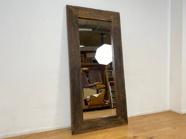 Boatwood by WMK I Einzigartiger 95x195cm großer Spiegel I handgefertigtes Unikat aus altem Bootsholz I Wandspiegel Standspiegel Ganzkörperspiegel Flurspiegel Garderobe Treibholz Berlin Hamburg Bremen