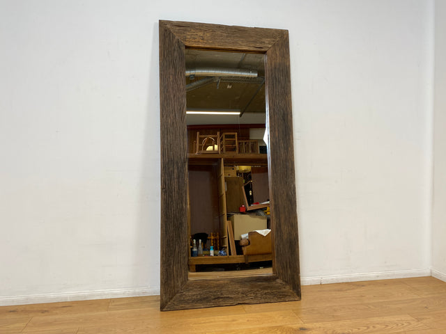 Boatwood by WMK I Einzigartiger 95x195cm großer Spiegel I handgefertigtes Unikat aus altem Bootsholz I Wandspiegel Standspiegel Ganzkörperspiegel Flurspiegel Garderobe Treibholz Berlin Hamburg Bremen