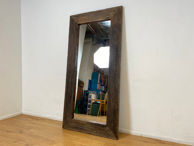 Boatwood by WMK I Einzigartiger 95x195cm großer Spiegel I handgefertigtes Unikat aus altem Bootsholz I Wandspiegel Standspiegel Ganzkörperspiegel Flurspiegel Garderobe Treibholz Berlin Hamburg Bremen