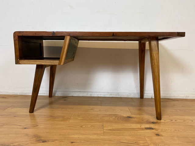 Boatwood by WMK I Einzigartiger freistehender Schreibtisch handgefertigt aus altem Bootsholz