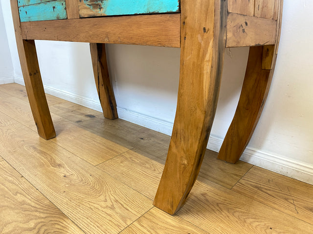 Boatwood by WMK I Formschöne Kommode mit Schubladen I handgefertigtes Unikat aus altem Bootsholz I Teakholz massiv I Anrichte Sideboard Schrank Konsole Flur Ablage Bootsmöbel Opium Berlin Hessen Bonn