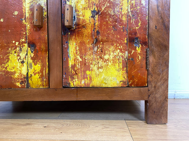 Boatwood by WMK I Besondere Kommode mit Schubladen I handgefertigt aus altem Bootsholz l ein Unikat aus massivem Teakholz I Schrank Sideboard Anrichte Wäschekommode Küchenschrank Cabinet Berlin Sylt