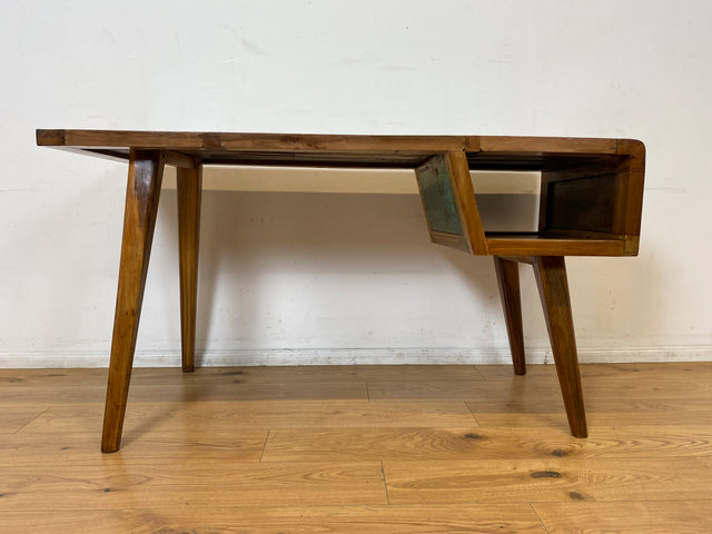 Boatwood by WMK I Einzigartiger freistehender Schreibtisch handgefertigt aus altem Bootsholz