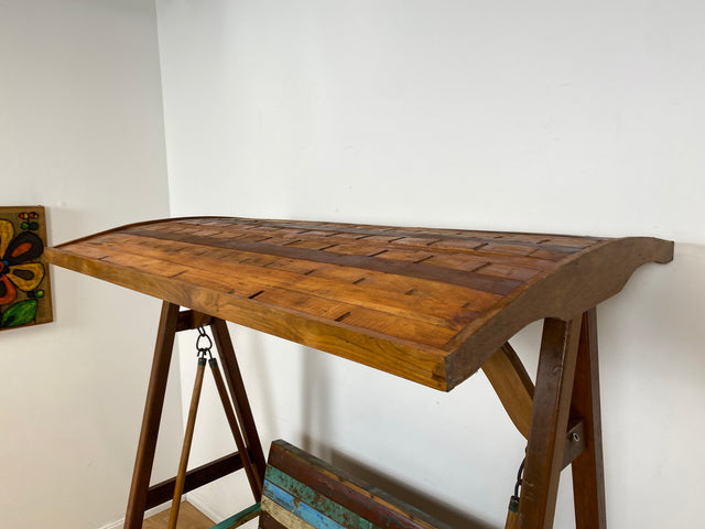 Boatwood by WMK I Einzigartige und robuste Hollywood Schaukel aus altem Bootsholz mit Dach I nachhaltiges & handgefertigtes Unikat