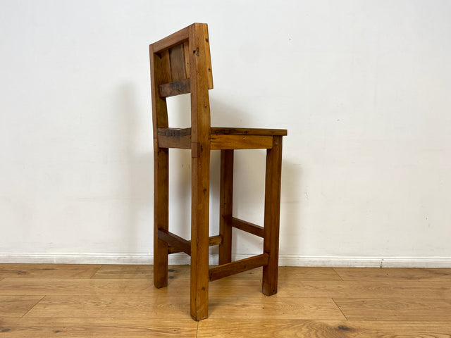 Boatwood by WMK I 1/3 Schöner bunter Barhocker I ein handmade Unikat aus altem Bootsholz l Teakholz massiv I Hocker Sitzhocker Küchenstuhl Holzstuhl Stuhl Bar Stool Hausbar Gastro Berlin Rostock Sylt