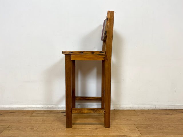 Boatwood by WMK I 1/3 Schöner bunter Barhocker I ein handmade Unikat aus altem Bootsholz l Teakholz massiv I Hocker Sitzhocker Küchenstuhl Holzstuhl Stuhl Bar Stool Hausbar Gastro Berlin Rostock Sylt
