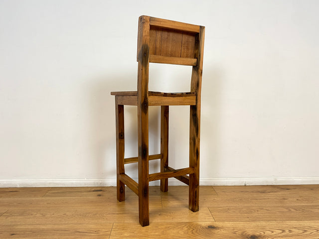 Boatwood by WMK # 1/5 Bunterschöner Barhocker aus altem Bootsholz, ein handgefertigtes Unikat aus massivem Teakholz # Barstuhl Hocker Sitzhocker Stuhl Küchenstuhl Holzstuhl Bar Stool Hausbar Gastro