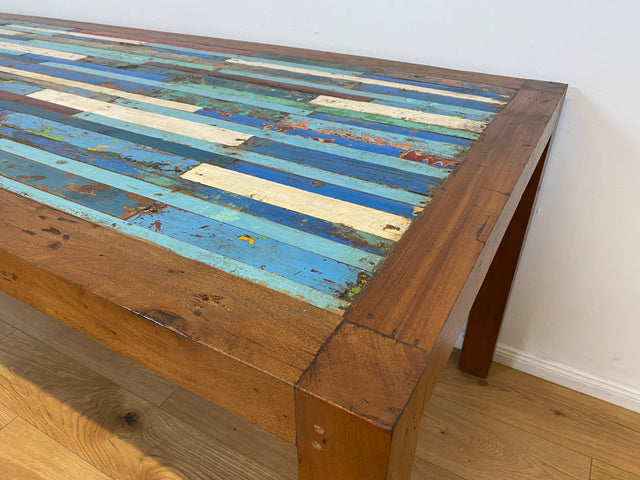 Boatwood by WMK I Besonders schöner 200x90cm großer Esstisch aus altem Bootsholz I ein handmade Unikat aus massivem Teakholz I Tisch Küchentisch Gartentisch Holztisch Dining Table Berlin Kiel Dresden