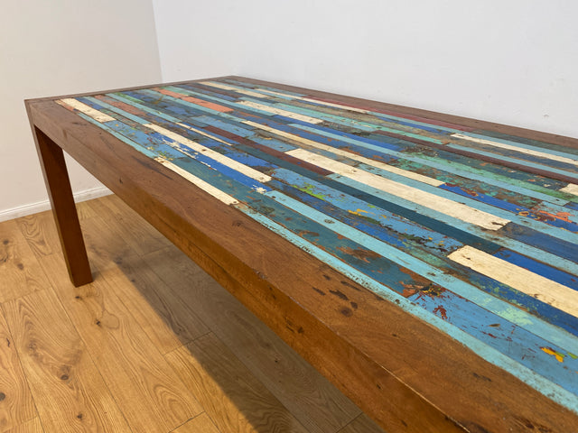 Boatwood by WMK I Besonders schöner 200x90cm großer Esstisch aus altem Bootsholz I ein handmade Unikat aus massivem Teakholz I Tisch Küchentisch Gartentisch Holztisch Dining Table Berlin Kiel Dresden