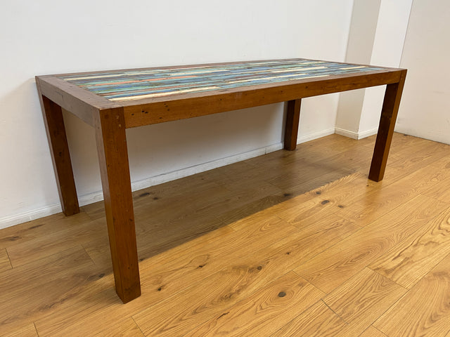 Boatwood by WMK I Besonders schöner 200x90cm großer Esstisch aus altem Bootsholz I ein handmade Unikat aus massivem Teakholz I Tisch Küchentisch Gartentisch Holztisch Dining Table Berlin Kiel Dresden
