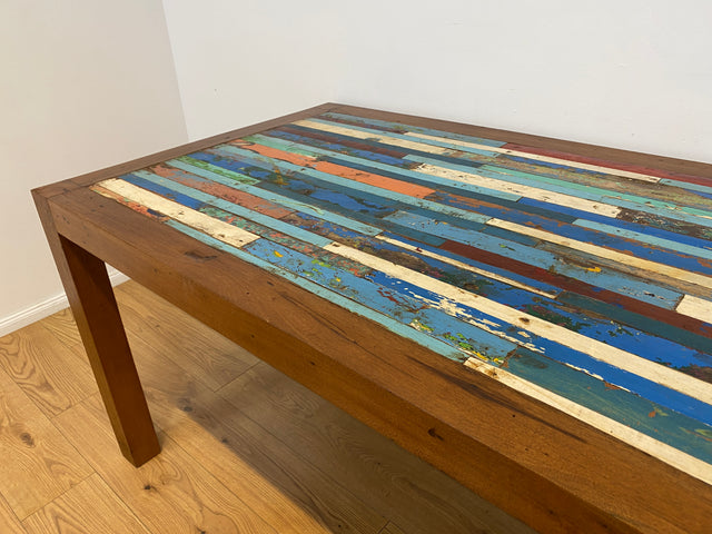 Boatwood by WMK I Besonders schöner 200x90cm großer Esstisch aus altem Bootsholz I ein handmade Unikat aus massivem Teakholz I Tisch Küchentisch Gartentisch Holztisch Dining Table Berlin Kiel Dresden