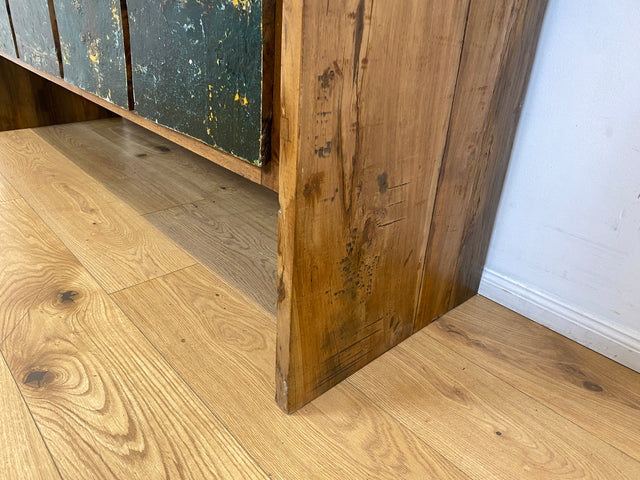Boatwood by WMK I Einzigartige Anrichte aus altem Bootsholz in Originalfarben I handgefertigtes Unikat I Teakholz massiv I mit Schubladen I Schrank Kommode Sideboard Küchen Wäsche Apotheker Bootsmöbel