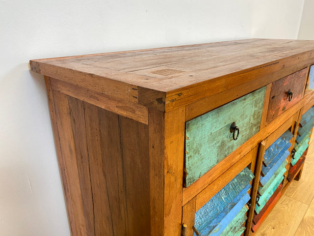 Boatwood by WMK # Besonders schöne Anrichte aus altem Bootsholz, ein handgefertigtes Unikat aus massivem Teakholz # Schrank Sideboard Kommode Küchenschrank Geschirrschrank Schuhschrank Flurkommode