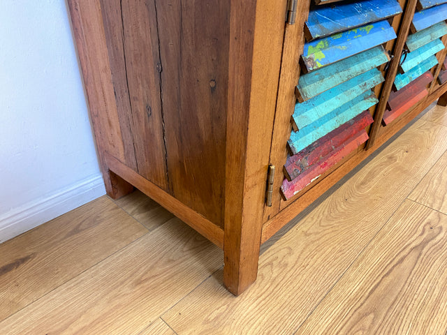 Boatwood by WMK # Besonders schöne Anrichte aus altem Bootsholz, ein handgefertigtes Unikat aus massivem Teakholz # Schrank Sideboard Kommode Küchenschrank Geschirrschrank Schuhschrank Flurkommode