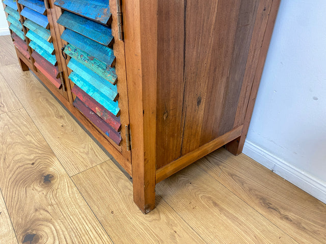 Boatwood by WMK # Besonders schöne Anrichte aus altem Bootsholz, ein handgefertigtes Unikat aus massivem Teakholz # Schrank Sideboard Kommode Küchenschrank Geschirrschrank Schuhschrank Flurkommode