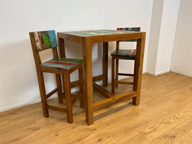 Boatwood by WMK I Sehr schöner Bartisch aus altem Bootsholz I ein handmade Unikat aus massivem Teakholz, Outdoor geeignet # Tisch Esstisch Küchentisch Holztisch Stehtisch Bar Gastro Berlin Usedom Kiel