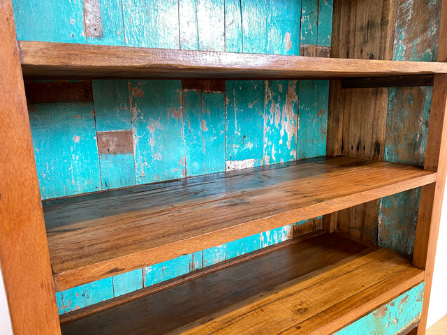 Boatwood by WMK I Wunderschönes Bücherregal mit Schubladen I Handmade Unikat aus altem Bootsholz I Teakholz massiv I Holzregal Regal Küchenregal Bücherschrank Raumtrenner Bootsmöbel Berlin Jena Usedom