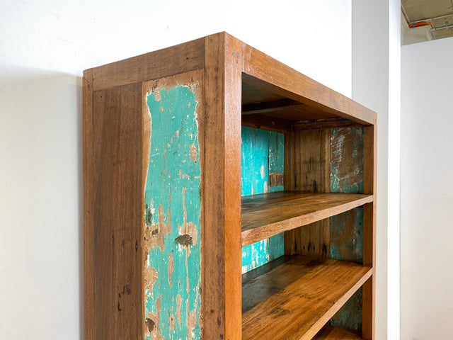 Boatwood by WMK I Wunderschönes Bücherregal mit Schubladen I Handmade Unikat aus altem Bootsholz I Teakholz massiv I Holzregal Regal Küchenregal Bücherschrank Raumtrenner Bootsmöbel Berlin Jena Usedom