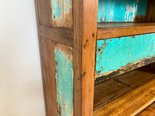 Boatwood by WMK I Wunderschönes Bücherregal mit Schubladen I Handmade Unikat aus altem Bootsholz I Teakholz massiv I Holzregal Regal Küchenregal Bücherschrank Raumtrenner Bootsmöbel Berlin Jena Usedom