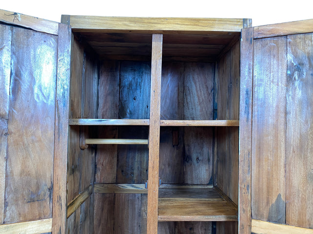 Boatwood by WMK # Einzigartiger Kleiderschrank kunstvoll handbemalt , ein aus altem Bootsholz handgefertigtes Unikat aus massivem Teakholz # Schrank Wäscheschrank Flurschrank Garderobe Wardrobe Teak