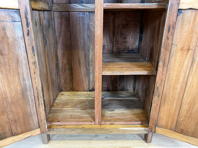 Boatwood by WMK # Einzigartiger Kleiderschrank kunstvoll handbemalt , ein aus altem Bootsholz handgefertigtes Unikat aus massivem Teakholz # Schrank Wäscheschrank Flurschrank Garderobe Wardrobe Teak