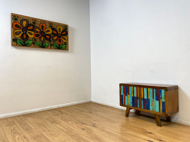 Boatwood by WMK I Detailreiche Kommode aus altem Bootsholz I handgefertigtes Unikat aus massivem Teakholz I Sideboard TV Lowboard TV-Bank Flurkommode Schuhschrank Bootsmöbel Berlin Rostock Stettin