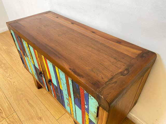 Boatwood by WMK I Detailreiche Kommode aus altem Bootsholz I handgefertigtes Unikat aus massivem Teakholz I Sideboard TV Lowboard TV-Bank Flurkommode Schuhschrank Bootsmöbel Berlin Rostock Stettin