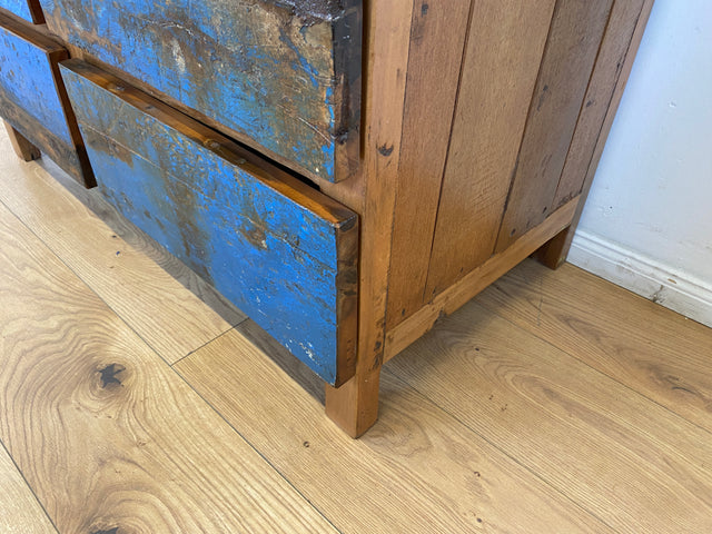 Boatwood by WMK # Wunderschöne Kommode mit 6 Schubladen, ein aus altem Bootsholz handgefertigtes Unikat aus massivem Teakholz # Wäschekommode Sideboard Schrank Anrichte Wickelkommode Bootsmöbel Berlin