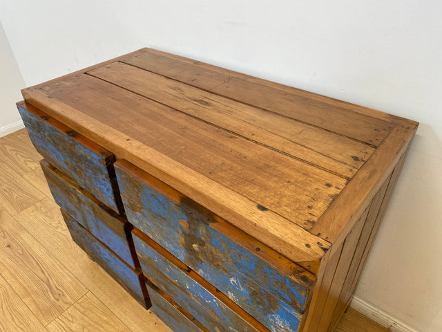 Boatwood by WMK # Wunderschöne Kommode mit 6 Schubladen, ein aus altem Bootsholz handgefertigtes Unikat aus massivem Teakholz # Wäschekommode Sideboard Schrank Anrichte Wickelkommode Bootsmöbel Berlin