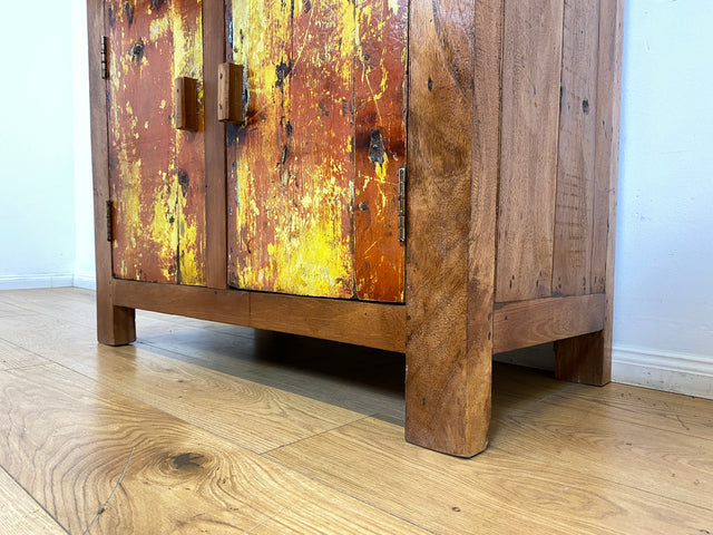 Boatwood by WMK I Besondere Kommode mit Schubladen I handgefertigt aus altem Bootsholz l ein Unikat aus massivem Teakholz I Schrank Sideboard Anrichte Wäschekommode Küchenschrank Cabinet Berlin Sylt